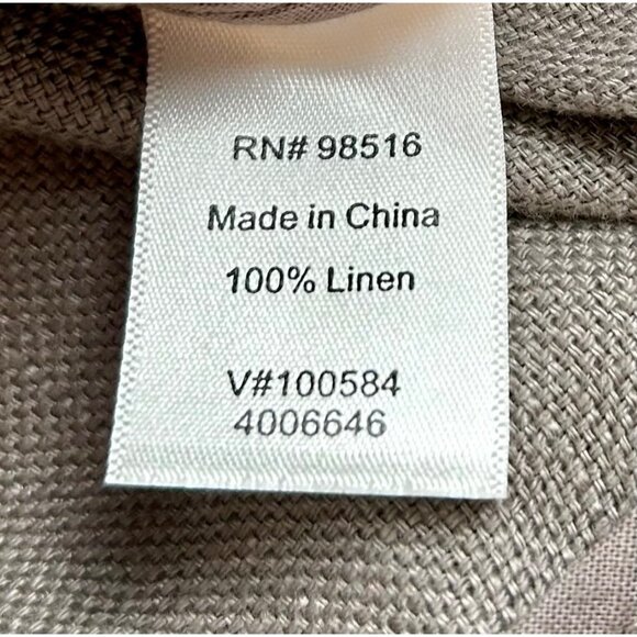 Cropped Safari Trench Style 100% Linen Double-Breasted Jacket‎ Coastal Luxe Gray - Picture 4 of 11